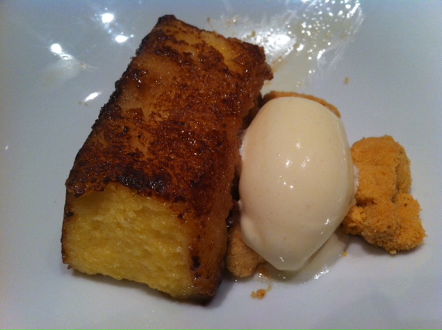 Canalla Bistro Torrija caramelizada con helado de mantecado